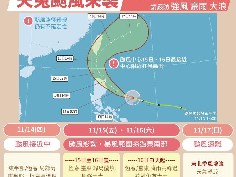 「天兔」增強為中度颱風