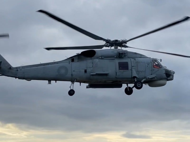 S-70C反潛直升機 綠島頻繁起降 軍方: 年度例行操演