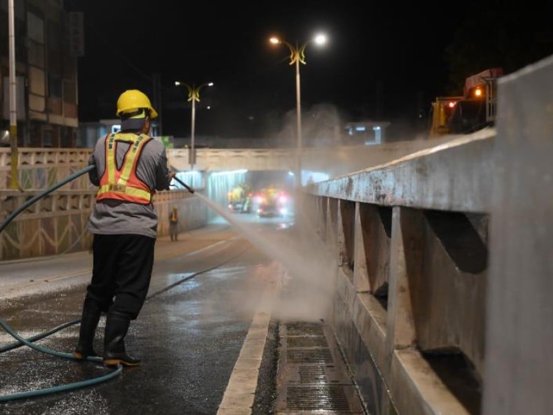 中山地下道連夜完成清洗養護