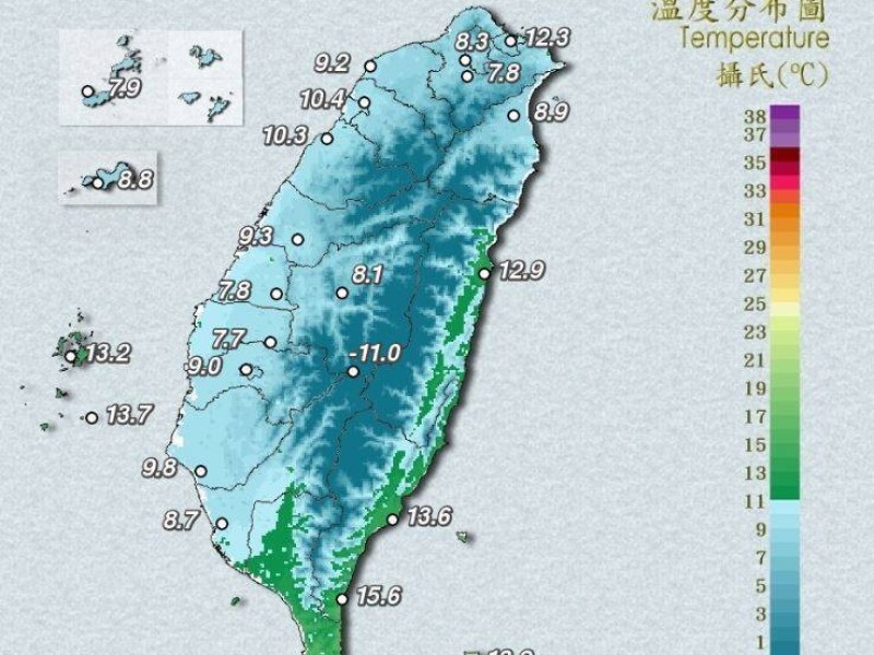 低溫特報!今至明清晨全台凍番薯 花蓮有10度以下機率