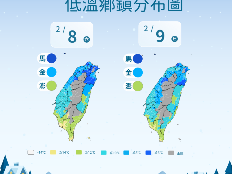 今寒流南下! 花蓮明後天「非常寒冷」恐有持續10度左右 或6度以下氣溫