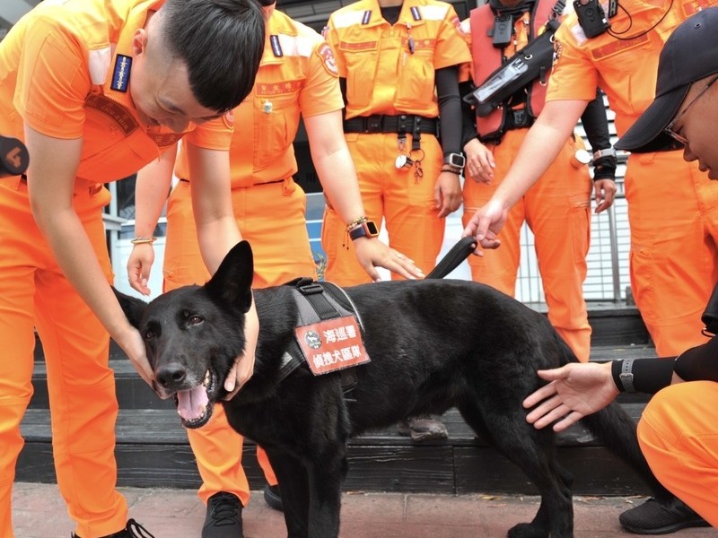 海巡東部分署偵搜犬鐵諾今榮退