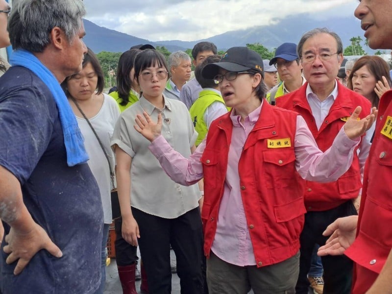 蕭美琴昨勘災未要求災民迴避