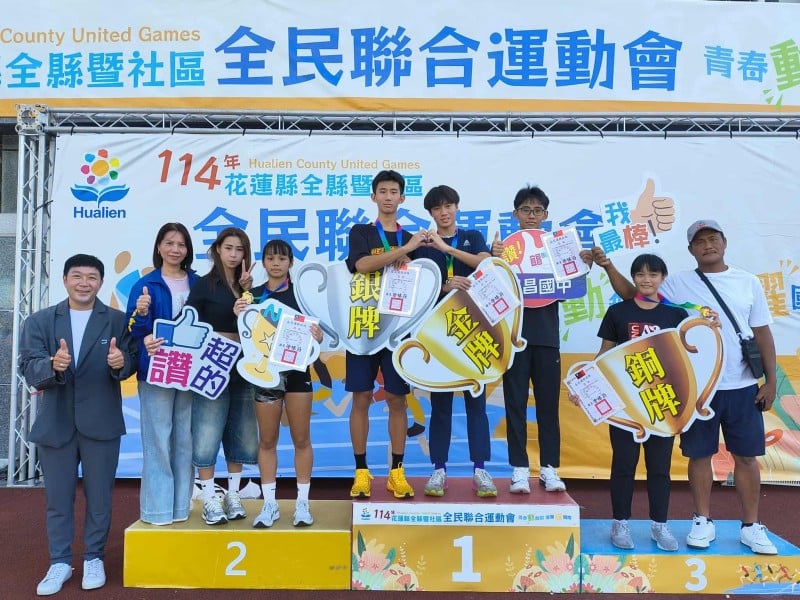 花蓮全縣運動會宜昌國中田徑隊用汗水寫下榮耀勇奪6金4銀3銅-2項5人連三破大會紀錄 國中男子 4×400 公尺接力3分36秒19衝破高懸26年縣運紀錄