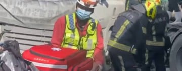 馬太鞍溪疏濬 2砂石車會車碰撞1駕駛傷