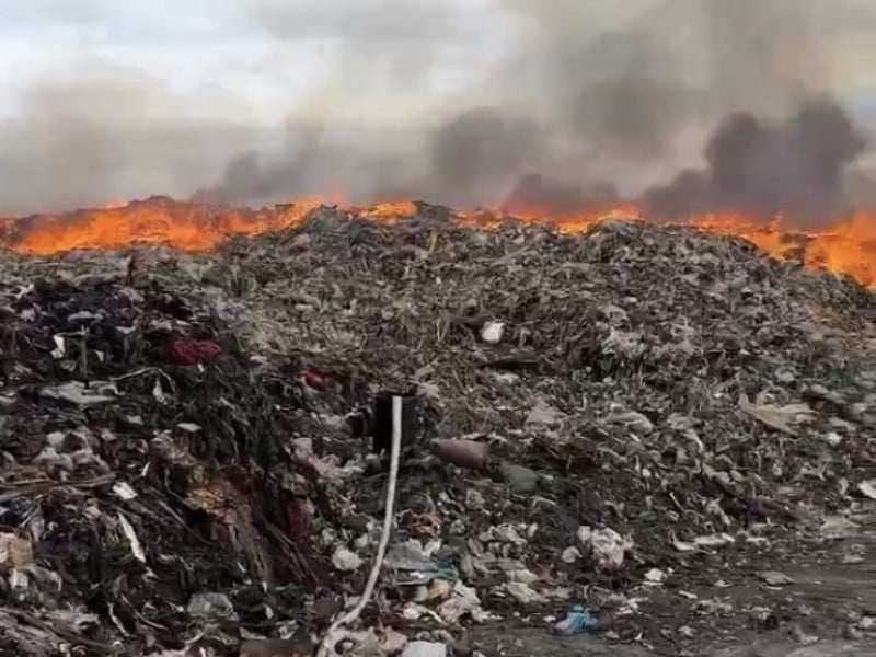 注意有害濃煙 ! 美崙地區垃圾掩埋場 今下午再度發生火災