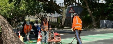 明禮路行人穿越線防滑有疑慮 廠商改善重鋪