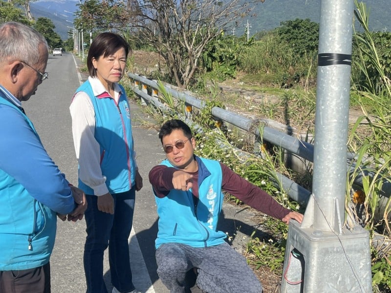 光華村600公尺路段18支路燈電線遭竊　吉安鄉公所會勘啟動防竊通報機制