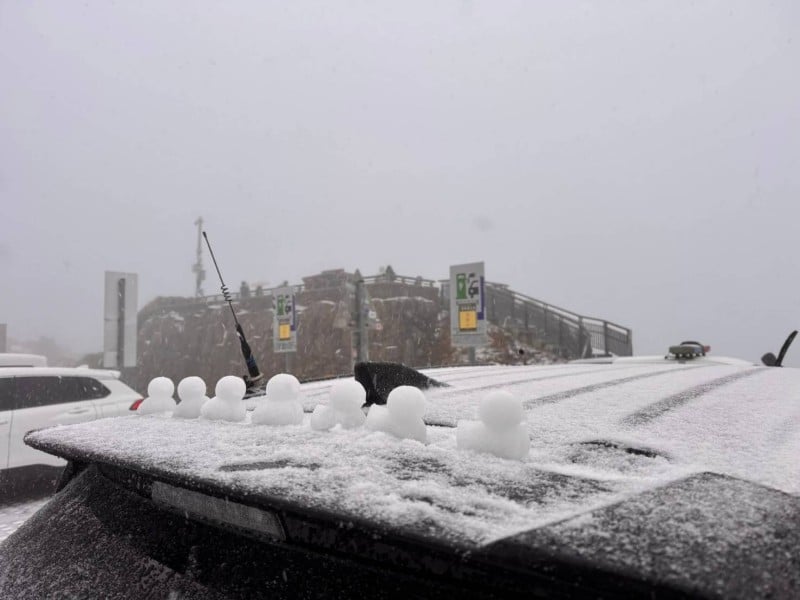 下雪了 ! 台14甲線「昆陽大禹嶺路段」今8時起限加掛雪鏈通行、機動調整