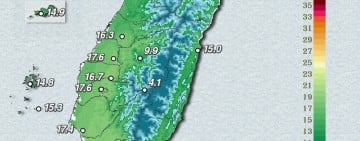低溫特報 ! 花蓮縣今明有10度以下氣溫機率