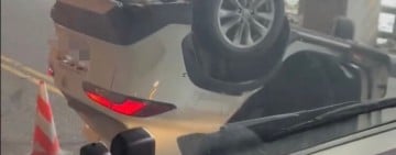 大清水明隧道路段 自小客車今早發生翻覆 所幸無人受傷