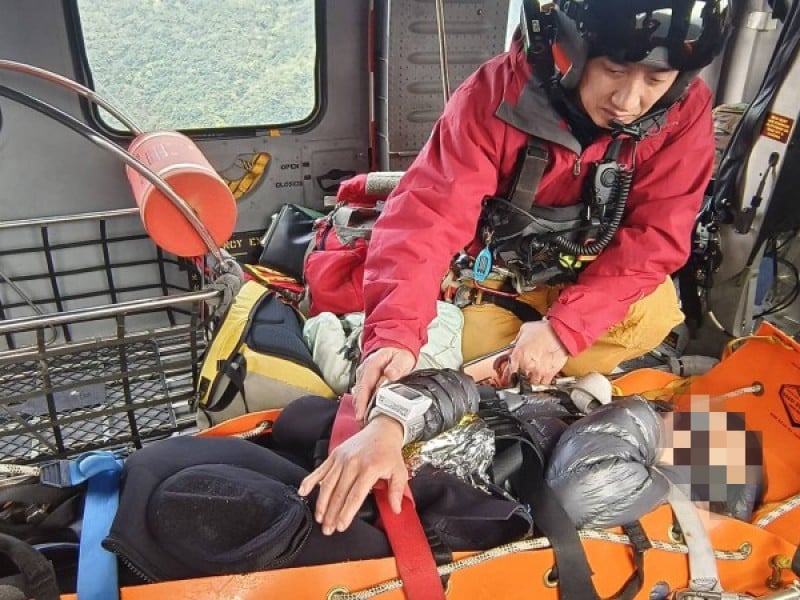 花蓮空勤黑鷹馳援宜蘭南澳鹿皮林道救出骨折傷患