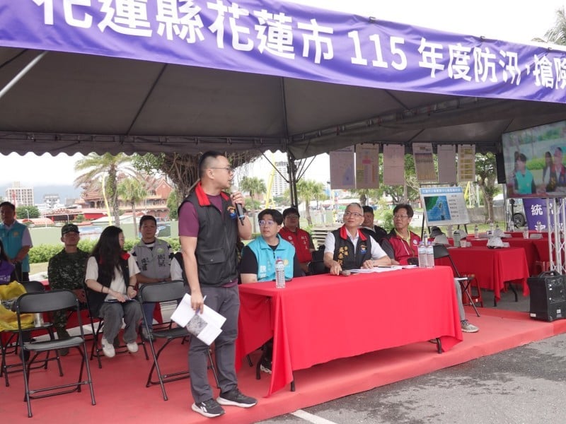 花蓮市防汛演習逼真登場