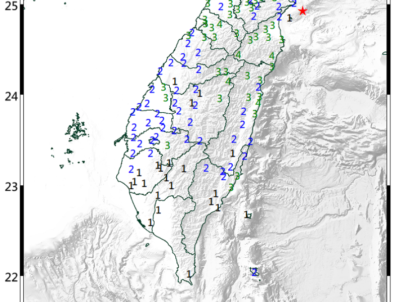 東部外海晚間芮氏6.1地震 ! 幾乎全台有感
