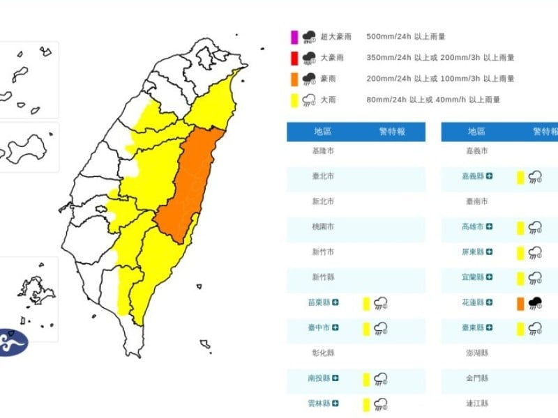 豪雨特報