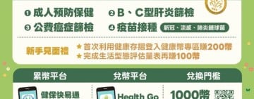 「顧健康 賺飽幣」 10月正式開跑！ 健檢、癌篩、打疫苗賺健康幣 12月起開放兌換好康