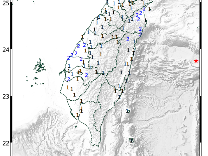 花蓮近海今午後發生芮氏規模5.9地震